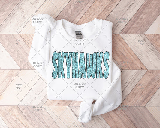 Skyhawks Faux Sequin Direct to Film Transfer