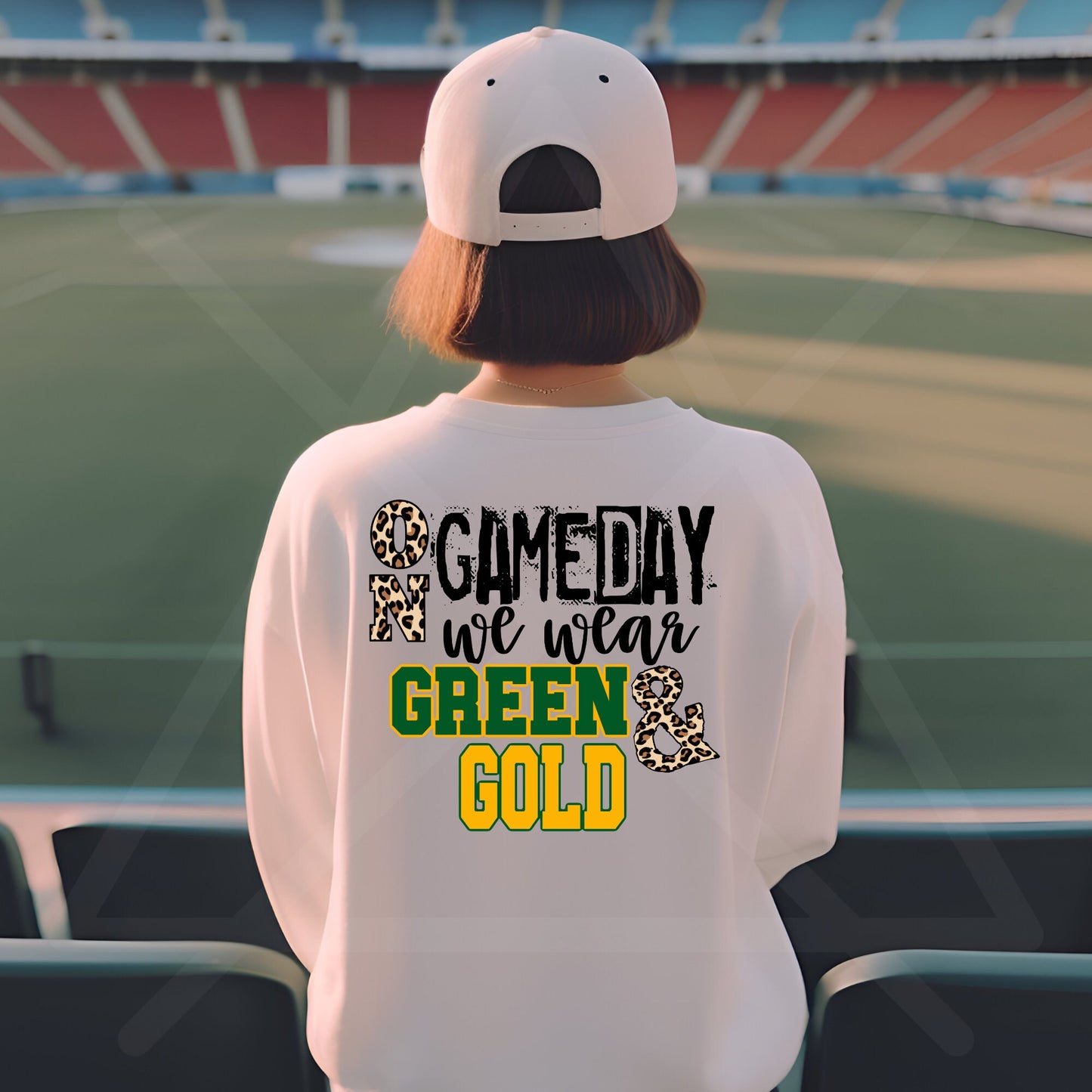 On Game Days We wear Green and Gold Direct to Film Transfer