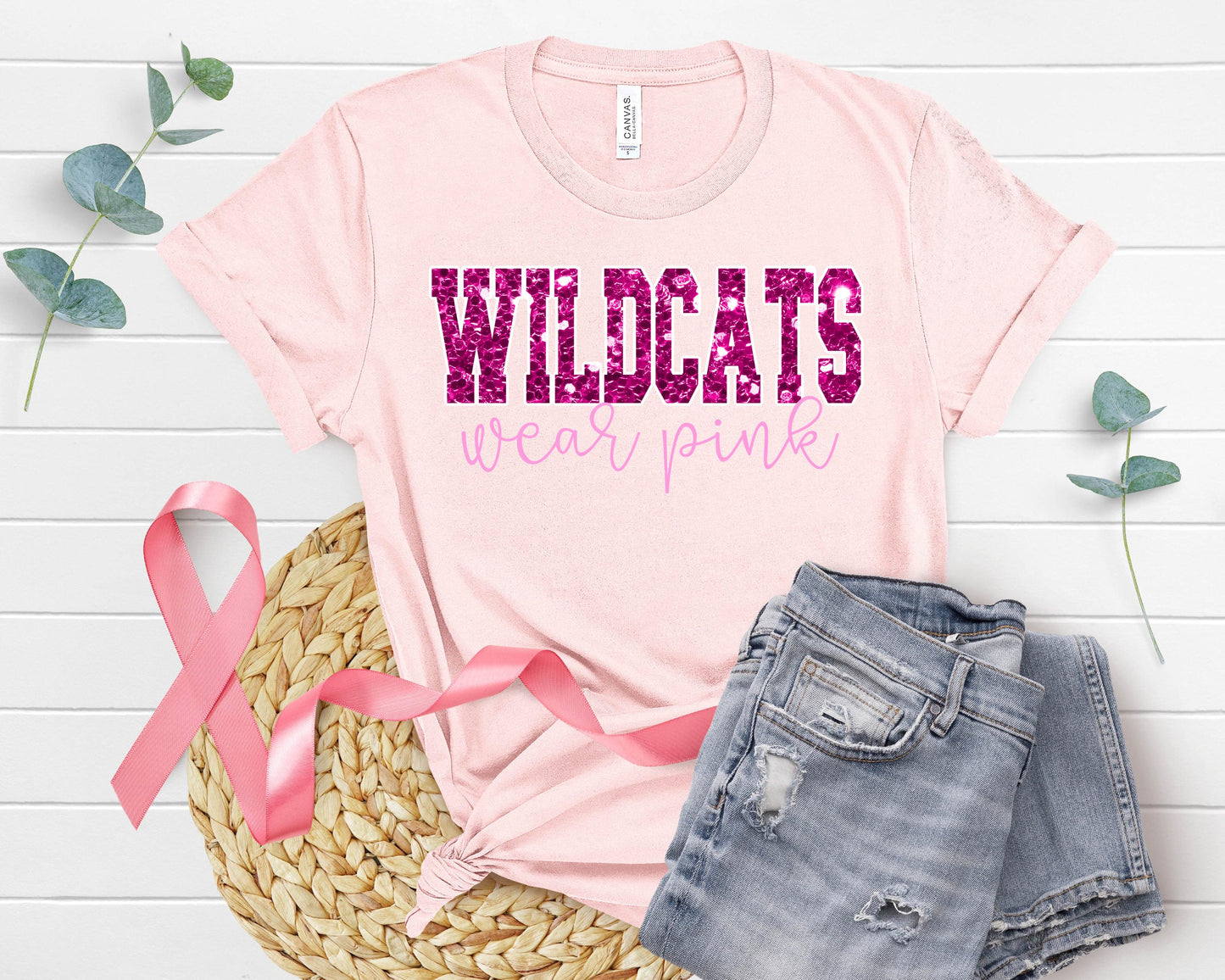 Wildcats wear pink Faux Pink Direct to Film Transfer