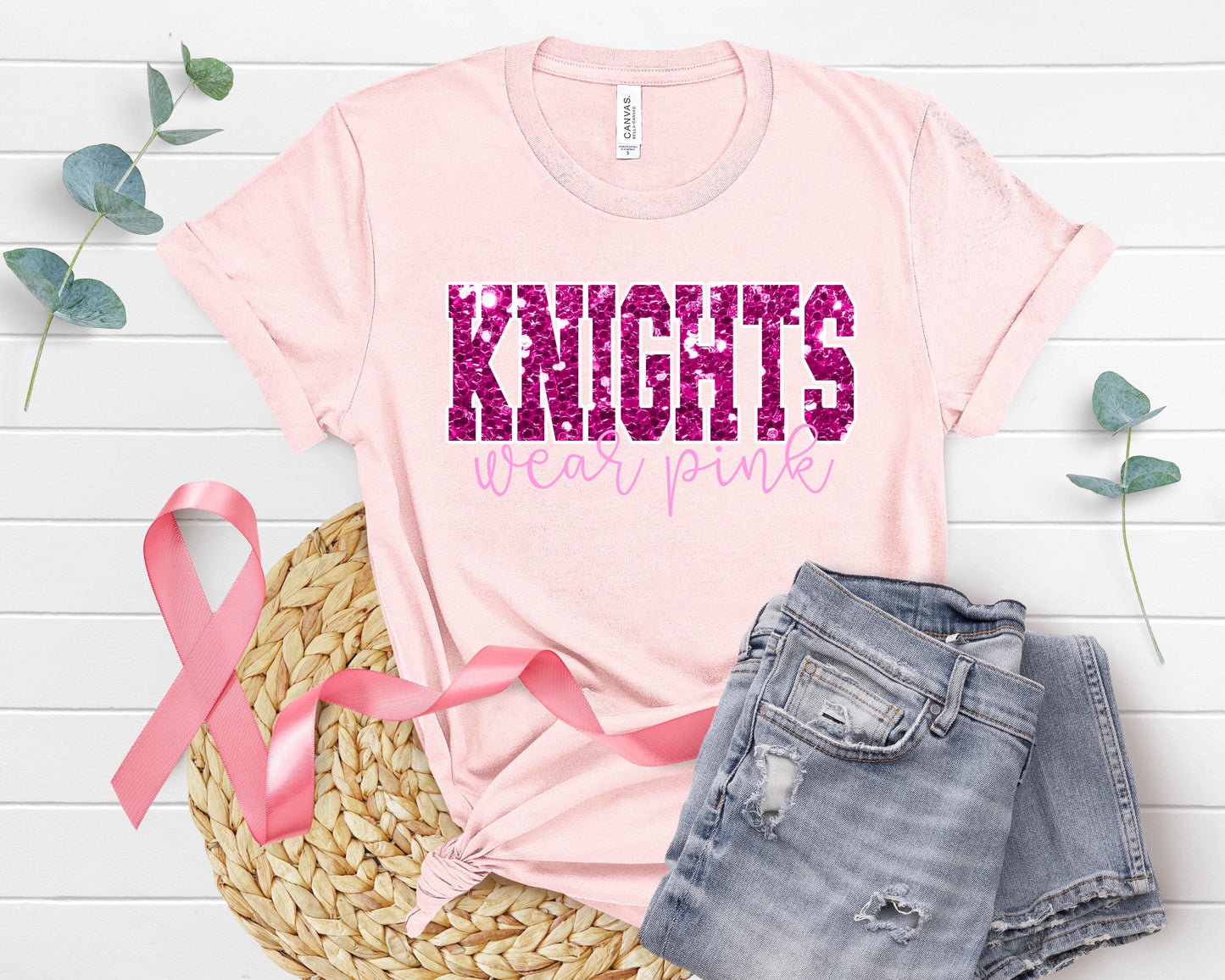 Knights wear pink Faux Pink Direct to Film Transfer