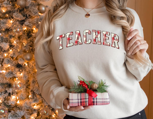 Teacher Plaid Christmas Direct to Film Transfer